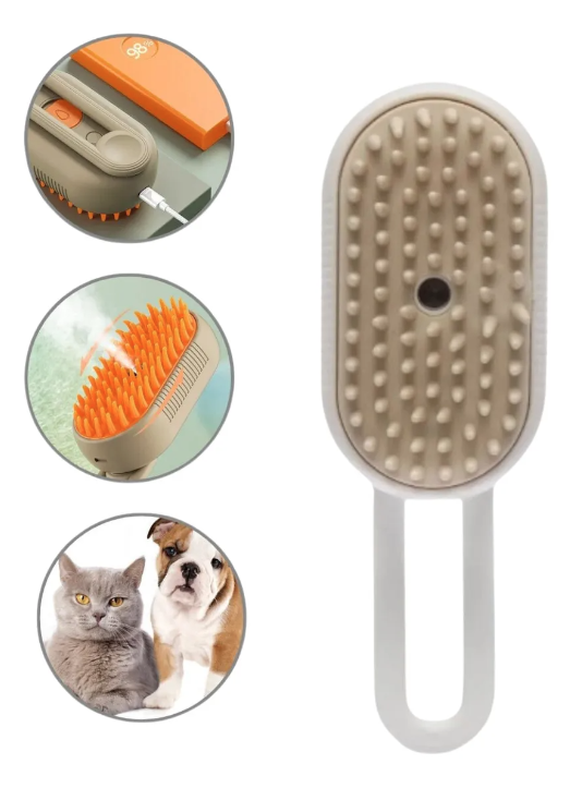 Escova Elétrica a Vapor 3 em 1 para Pets